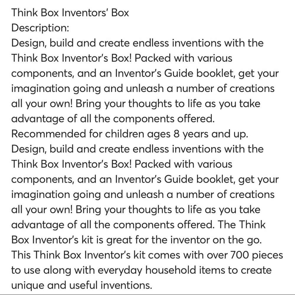 New Horizon Think Box Inventors Box - Picture 3 of 3